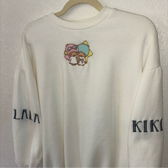 Sanrio Kiki & Lala Little Twin Stars Oversized Sweatshirt Pullover - Picture 2 of 6